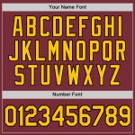 Custom Name and Number Baseball Jersey - Burgundy Yellow-Black Authentic Team Apparel Personalized Burgundy Yellow-Black
