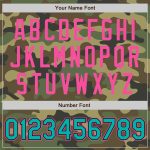 Custom Team Name Number Varsity Jacket Personalized Camo Aqua Black Pink Bomber Full-Snap Salute to Service Personalized