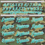Personalized Camo Jacket Aqua-White Full-Snap Varsity Letterman Salute To Service Personalized Camo Aqua-White Bomber Full-Snap