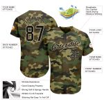 Custom Name and Number Personalized Camo Black-City Cream Baseball Jersey - Authentic Salute to Service Personalized Camo