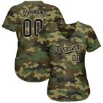 Custom Name and Number Personalized Camo Black-City Cream Baseball Jersey - Authentic Salute to Service Personalized Camo