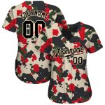 Personalized Camo Baseball Jersey - Black-Cream Authentic Salute To Service Personalized Camo Black-Cream Authentic Salute