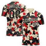 Personalized Camo Golf Polo Shirt - Black Cream Performance Salute to Service Personalized Camo Black-Cream Performance Salute