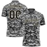 Personalized Camo Golf Polo Shirt for Men, Black-Cream Salute to Service Performance 4 Personalized Camo Black-Cream Performance