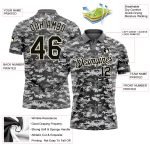 Personalized Camo Golf Polo Shirt for Men, Black-Cream Salute to Service Performance 4 Personalized Camo Black-Cream Performance