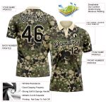 Personalized Camo Golf Polo Shirt for Men - Black-Cream Salute to Service Performance Apparel Personalized Camo Black-Cream
