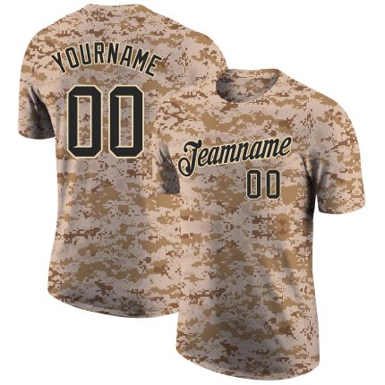 Personalized Camo Salute to Service T-Shirt in Black-Cream Performance, Sizes 3 Personalized Camo Black-Cream Performance