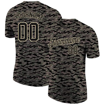 Custom Camo Salute to Service T-Shirt Black-Cream Performance Fit Personalized Camo Black-Cream Performance Salute To Service