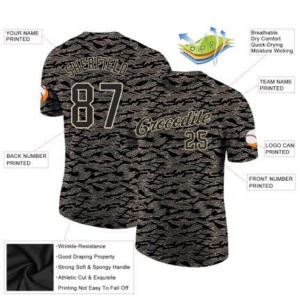 Custom Camo Salute to Service T-Shirt Black-Cream Performance Fit Personalized Camo Black-Cream Performance Salute To Service