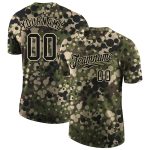 Personalized Camo Salute to Service T-Shirt for Men - Black-Cream Performance Style, Size 6 Personalized Camo Black-Cream