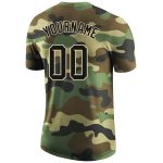 Custom Name and Number Salute To Service T-Shirt in Black-Cream Camo Performance Fabric Personalized Camo Black-Cream Performance