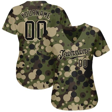 Personalized Camo Black Cream Salute to Service Jersey for Men Baseball Personalized Camo Black-Cream Salute To Service Baseball
