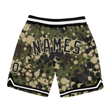 Personalized Camo Basketball Shorts - Black-Cream Salute to Service Personalized Camo Black-Cream Salute To Service Basketball