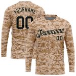 Black-Cream Camo Performance Long Sleeve T-Shirt - Personalized Salute To Service Personalized Camo Black-Cream Salute To