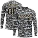 Personalized Camo Long Sleeve Performance T-Shirt for Salute to Service - Black Cream 3 Personalized Camo Black-Cream Salute