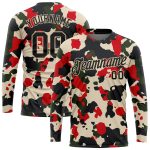 Personalized Camo Long Sleeve Performance T-Shirt - Black Cream Salute to Service Design Personalized Camo Black-Cream Salute