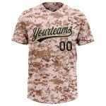 Personalized Camo Black Cream Salute to Service Two-Button Softball Jersey Unisex Personalized Camo Black-Cream Salute To