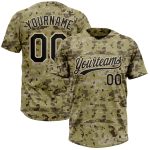 Personalized Salute to Service Camo Black-Cream Unisex Softball Jersey 3 - Comfortable Two-Button Design Personalized Camo