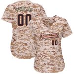 Custom Name & Number Authentic Salute To Service Camo Black-Crimson Baseball Jersey Personalized Camo Black-Crimson Authentic
