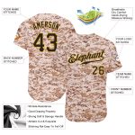 Personalized Camo Baseball Jersey Black-Gold Salute to Service for Men Personalized Camo Black-Gold Salute To Service Baseball