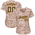 Personalized Camo Baseball Jersey Black-Gold Salute to Service for Men Personalized Camo Black-Gold Salute To Service Baseball