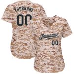 Custom Camo Black-Gray Salute to Service Jersey with Personalized Name and Number - Baseball Jersey Personalized Camo Black-Gray