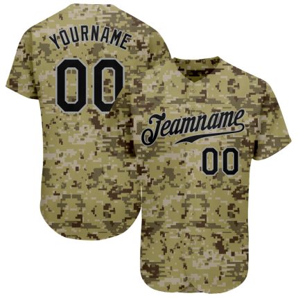 Personalized Camo Baseball Jersey - Black Gray Salute to Service 3 Personalized Camo Black-Gray Salute To Service Baseball