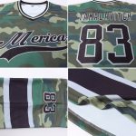 Personalized Camo Hockey Jersey Black-Gray Salute to Service Design Personalized Camo Black-Gray Salute To Service Hockey