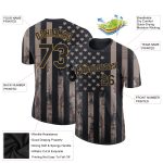 Personalized 3D Camo Black-Old Gold American Flag T-Shirt for Salute to Service Fashion Performance Personalized Camo Black-Old