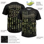Personalized Camo American Flag Jersey for Salute to Service - Black-Old Gold 3D Two-Button Unisex Softball Jersey Personalized