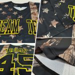 Personalized Camo Black-Old Gold American Flag Baseball Jersey with Custom Name and Number - Salute To Service Personalized