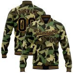 Custom black and old gold military-inspired varsity letterman jacket