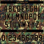 Custom Name and Number Varsity Jacket - Personalized Camo Graffiti 3D Bomber Full-Snap Letterman Salute to Service Design