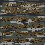Personalized Jungle Camouflage 3D Bomber Varsity Letterman Jacket in Camo Black-Old Gold, Salute to Service, Full-Snap Personalized