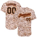 Custom Name Number Camo Baseball Jersey - Black-Orange Authentic Salute To Service Personalized Camo Black-Orange Authentic