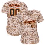 Custom Name Number Camo Baseball Jersey - Black-Orange Authentic Salute To Service Personalized Camo Black-Orange Authentic