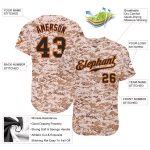 Custom Name Number Camo Baseball Jersey - Black-Orange Authentic Salute To Service Personalized Camo Black-Orange Authentic