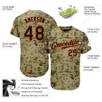 Camo Black-Orange Personalized Salute To Service Baseball Jersey Personalized Camo Black-Orange Authentic Salute To Service
