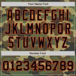 Custom Name Number Camo Bomber Jacket Black Orange Varsity Letterman Salute to Service Full-Snap Personalized Camo Black-Orange