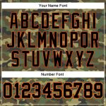 Personalized Black-Orange Camo Salute to Service Baseball Jersey, Custom Sport Apparel Personalized Camo Black-Orange Salute