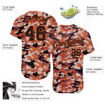Personalized Black-Orange Camo Salute to Service Baseball Jersey for Men Personalized Camo Black-Orange Salute To Service