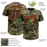 Personalized Black-Orange Camo Softball Jersey - Unisex Two-Button Salute to Service Personalized Camo Black-Orange Salute