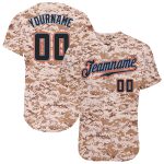 Personalized Camo Baseball Jersey in Black and Powder Blue for Veterans, Salute to Service Personalized Camo Black-Powder