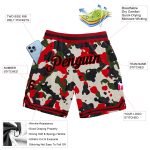 Personalized Camo Basketball Shorts, Black-Red Salute to Service Design Personalized Camo Black-Red Salute To Service Basketball