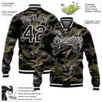Camo Black-White Eagle 3D Bomber Jacket Personalized Varsity Letterman Salute To Service Full-Snap Personalized Camo Black-White