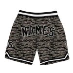 Personalized Camo Basketball Shorts for Men - Black and White Salute to Service Design Personalized Camo Black-White Salute