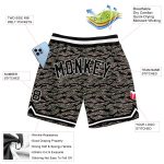 Personalized Camo Basketball Shorts for Men - Black and White Salute to Service Design Personalized Camo Black-White Salute