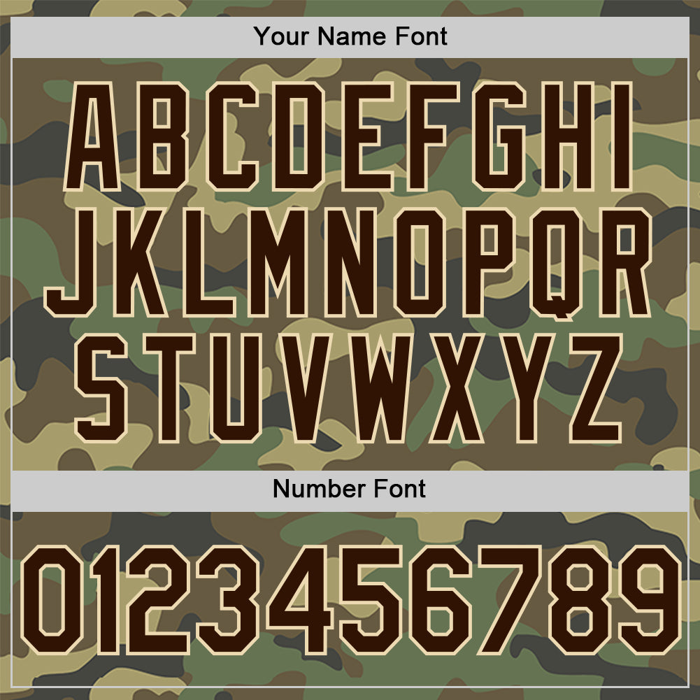 Personalized Camo Brown-Cream Salute To Service Two-Button Unisex Softball Jersey Team Custom Name and Number Custom Name and Number Camo Brown-Cream Salute to Service Softball Jersey Unisex Two-Button Personalized Team Apparel Personalized - Image 5