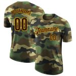 Custom Camo Brown-Gold Performance T-Shirt with Name & Number | Salute To Service Design Personalized Camo Brown-Gold Performance