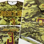 Custom Name Number Soccer Jersey Personalized Camo Brown Gold Salute to Service Uniform Personalized Camo Brown-Gold Sublimation
